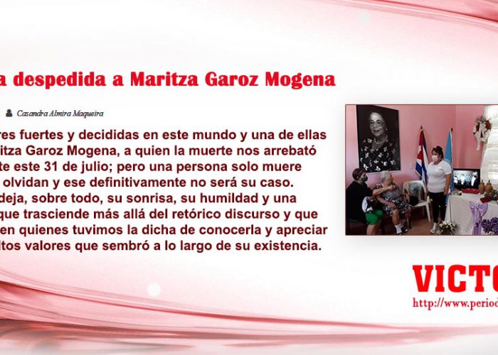 Sentida despedida a Maritza Garoz Mogena