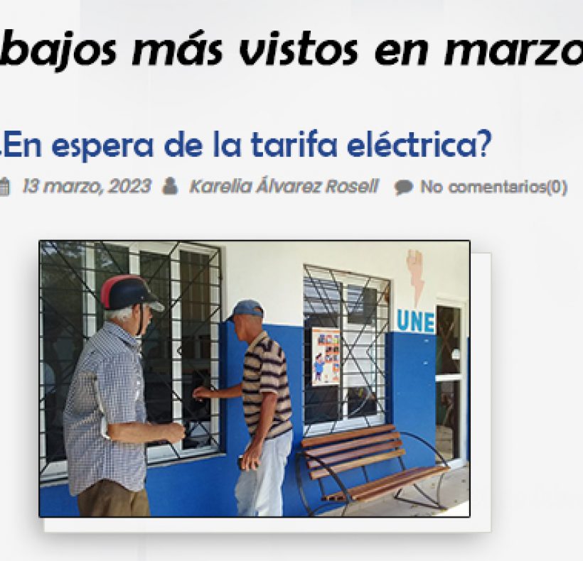 TRabajos mas visitados marzo-En espera de la tarifa eléctrica