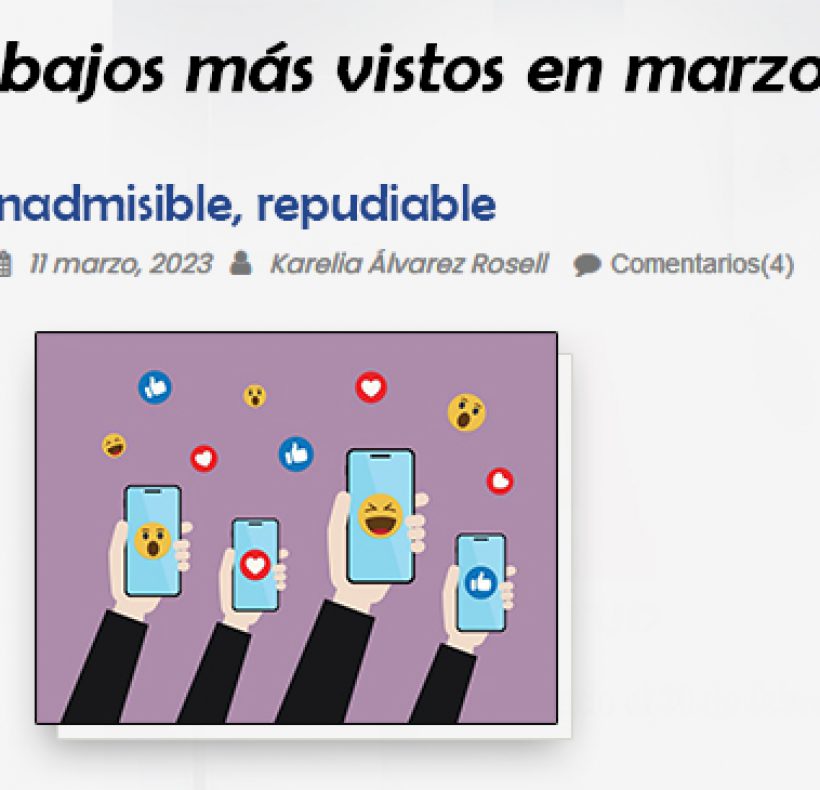 TRabajos mas visitados marzo-Inadmisible